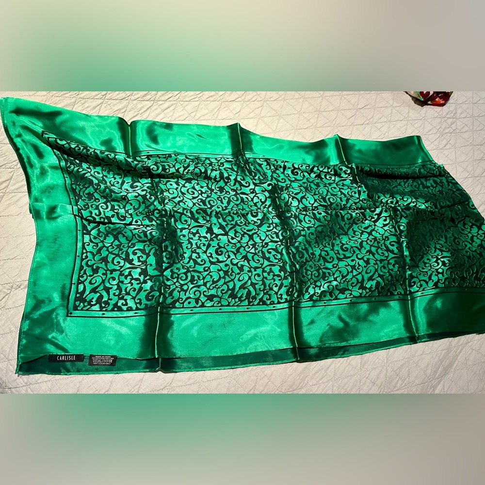 Carlisle Vibrant Green Silk Scarf